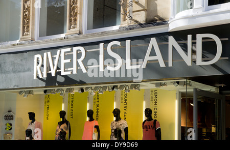 River Island fashion shop, Queen Street, Cardiff, Wales. Stock Photo