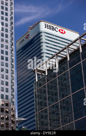 UK, London :  A picture shows the headquarters of HSBC Holdings Plc in Canary Wharf in London on 10 April, 2014. Stock Photo