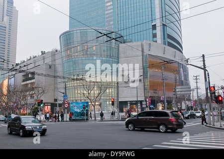 Plaza 66 and Tower 2 commercial and office complex at West Nanjing Road - famous shopping street in Shanghai, China Stock Photo