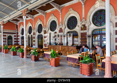 Platform entrance to Orient Express Restaurant at Sirkeci Station, former eastern terminus of Orient Express, Istanbul,Turkey Stock Photo