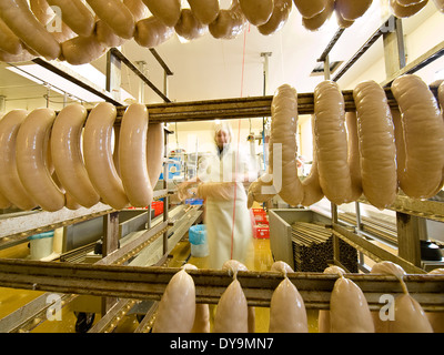 Sausage production Stock Photo