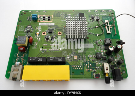 inside a broadband router showing circuit board Stock Photo - Alamy