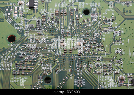 inside a broadband router showing circuit board. Electronic components. Modern technology Stock Photo