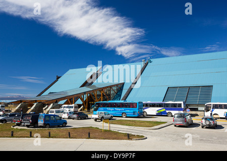 Ushuaia airport in the town of Ushuaia which is the capital of Tierra del Fuego, in Argentina, Stock Photo