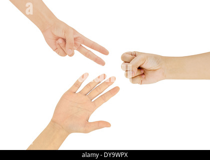 Rock-paper-scissors is easy game to play or chose something Stock Photo