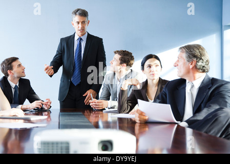 Corporate trainer leading training session Stock Photo