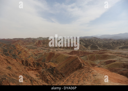 Zhangye National Geopark in Gansu Province, China. Stock Photo