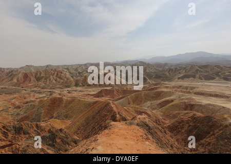 Zhangye National Geopark in Gansu Province, China. Stock Photo