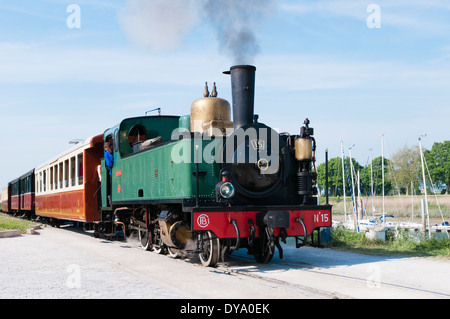 France, Côte Picarde, St Valery sur Somme.  Steam train on the Chemin de Fer de la Baie de Somme, Somme Bay Railway. Stock Photo