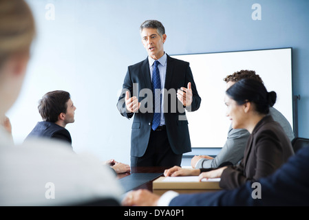 Corporate trainer leading training session Stock Photo