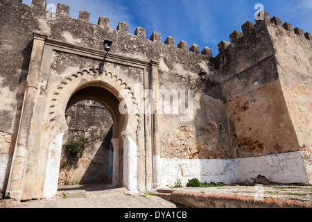 Ancient stone fortress in Madina. Old part of Tangier, Morocco Stock Photo