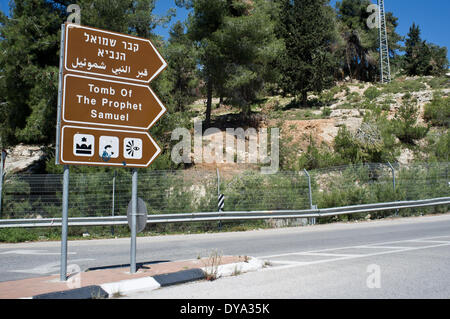 The Tomb of the Prophet Samuel is the traditional burial site of the biblical Samuel, just north of Jerusalem. The tomb is located in an underground chamber inside a small synagogue in the 18th century Nabi Samwil Mosque, built on the remains of a Crusader-era fortress. Archaeological excavations have uncovered a Hellenistic residential area established in the second century BCE by either Seleucid King Antiochus III or Antiochus IV. Stock Photo