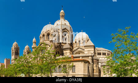 Cathedrale de la Major, church, monastery, summer, Marseilles, Bouches du Rhone, France, Europe, Stock Photo