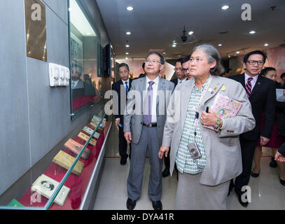 Beijing, China. 11th Apr, 2014. Thai Princess Maha Chakri Sirindhorn (front) visits the All-China Journalists Association (ACJA) in Beijing, capital of China, April 11, 2014. Credit:  Wang Ye/Xinhua/Alamy Live News Stock Photo