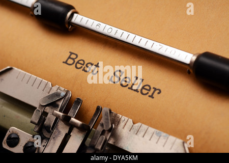 Best seller text on typewriter Stock Photo