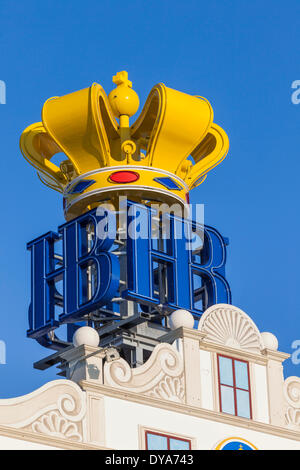 Germany, Baveria, Munich, Oktoberfest, Hofbrauhaus Beer Tent Sign Stock Photo