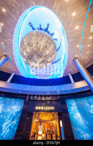 China, Macau, Cotai, City of Dreams Hotel and Casino Complex, Casino Entrance Stock Photo