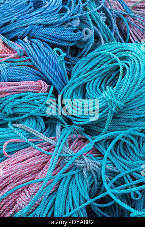 rope, coil, coiled, coils, pattern, colour, dock, harbor, harbour, fishing,  crabbing, sea, ocean, warf, seaside, Oregon, OR, USA, America, United  Stat - SuperStock