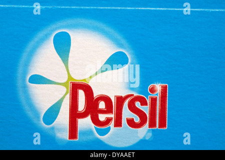 Persil symbol logo on box of washing powder Stock Photo