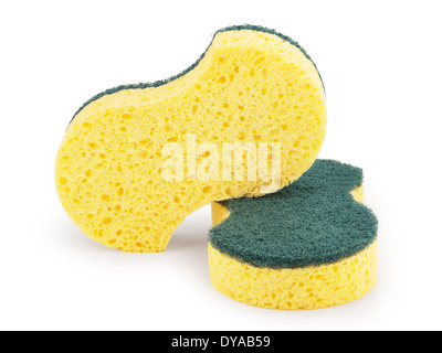 cleaning sponges isolated on white Stock Photo