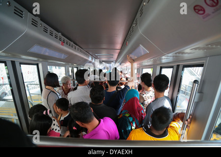 Ride inside the Penang hill train, Penang Malaysia. Stock Photo