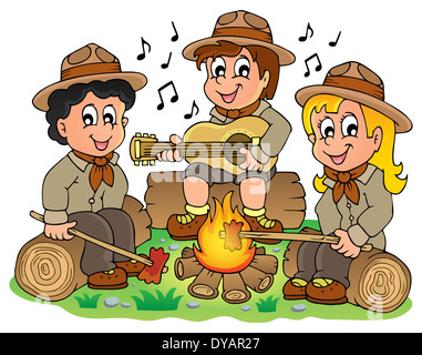 Children scouts theme image 1 - picture illustration. Stock Photo