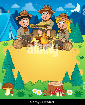 Children scouts theme image 3 - picture illustration. Stock Photo