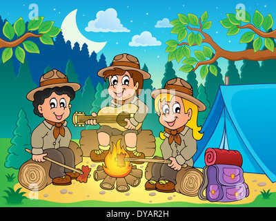 Children scouts theme image 4 - picture illustration. Stock Photo