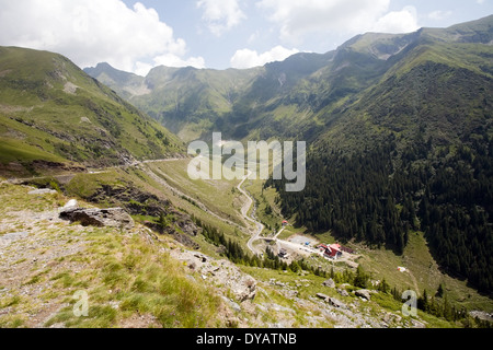 beautiful scenic mountain road, Transfagarasan highway, Romania Stock Photo