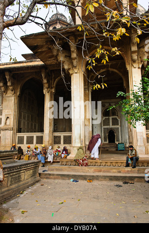 Tomb of Mohammed Ghaus,Intricate Jali Screens,Stone Latticework,and Tansen famous singer,Gwalior,Madhya Pradesh,Central India Stock Photo