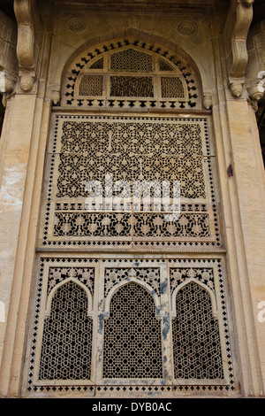 Tomb of Mohammed Ghaus,Intricate Jali Screens,Stone Latticework,and Tansen famous singer,Gwalior,Madhya Pradesh,Central India