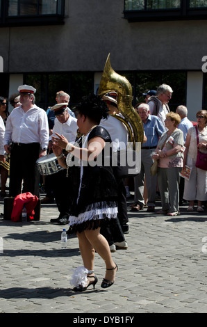 Dancer at the Mardi Gras, part of the Edinburgh Jazz and Blues Festival in July 2013. Stock Photo