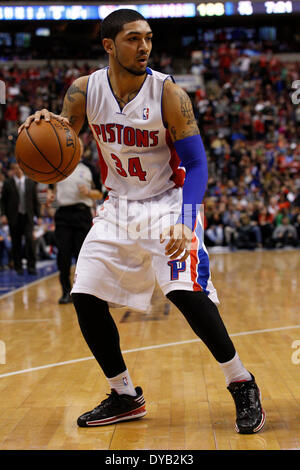 March 29, 2014: Detroit Pistons guard Peyton Siva (34) in actionduring the NBA game between the Detroit Pistons and the Philadelphia 76ers at the Wells Fargo Center in Philadelphia, Pennsylvania. The 76ers won 123-98. Christopher Szagola/Cal Sport Media Stock Photo