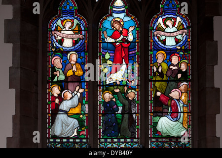 The East Window, St. Nicholas Church, Droitwich Spa, Worcestershire, England, UK Stock Photo