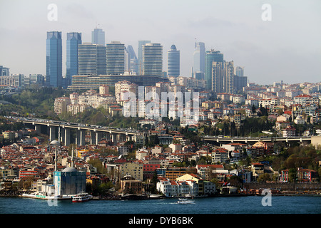 Old and Modern Side of Istanbul Together Stock Photo