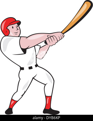 Baseball Player Batting Isolated Cartoon Poster by Aloysius