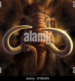 Full on view of a Woolly Mammoth. Stock Photo