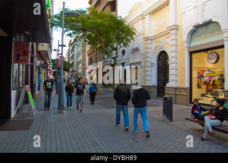 Calle Leon y Castillo main pedestrian street, Arrecife, Lanzarote, Canary Islands, Spain, Europe Stock Photo