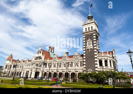 Dunedin Railway Station, New Zealand Stock Photo