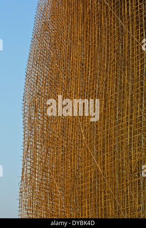 Chinese Bamboo Scaffolding, Hong Kong. Stock Photo