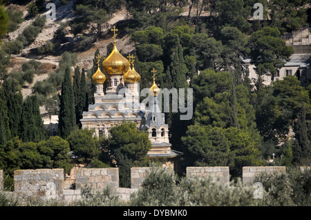 Russian orthodox Church of Mary Magdalene, Mount of Olives, Jerusalem, Israel Stock Photo