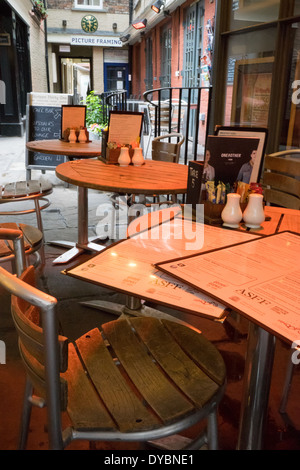 Outdoor eating area in York Stock Photo