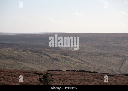 The Cat and Fiddle Road The A537 between Macclesfield and Buxton and Cat and Fiddle Inn fr0m Shining Tor Derbyshire England Stock Photo