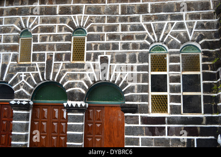 Architecture detail of Our Lady of Good Hope Cathedral in downtown Matautu, Wallis Island, Wallis and Futuna, Melanesia Stock Photo