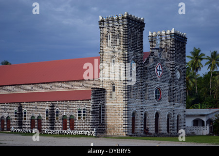 Our Lady of Good Hope Cathedral in downtown Matautu, Wallis Island, Wallis and Futuna, Melanesia, South Pacific Stock Photo