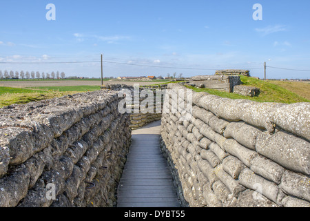 Trench of death sandbags world war one Stock Photo