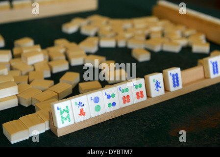 Chinese board game Mahjong majiang mah jongg mahjongg Stock Photo