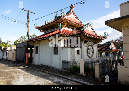 Typical Mausoleum on the Chinese Cemetery in Manila, Philippines Stock Photo