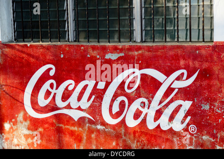 Coca Cola Advertisement on the Chinese Cemetery in Manila, Philippines Stock Photo