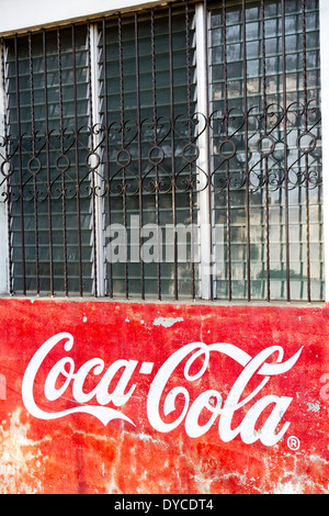 Coca Cola Advertisement on the Chinese Cemetery in Manila, Philippines Stock Photo